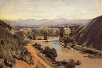 El puente de Augusto en el río Narni Jean Baptiste Camille Corot Pinturas al óleo